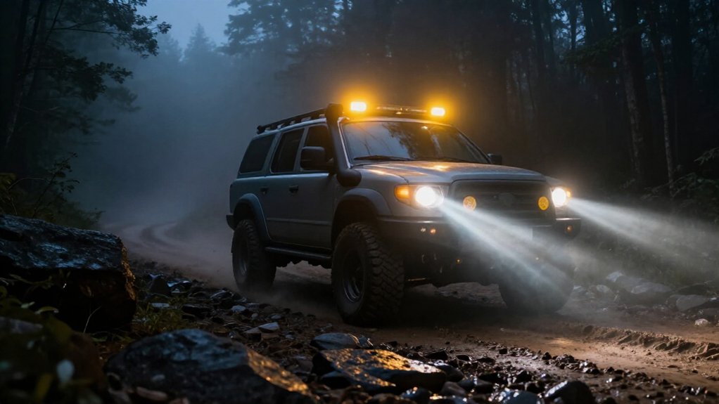 yellow off road lights explain glare
